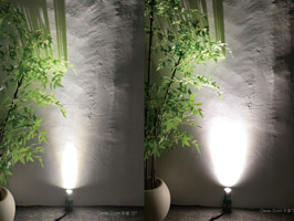 Zoomable from Narrow beam 15 degrees to middle beam 36 degrees or 35° to 60 ° zoomable  as options.