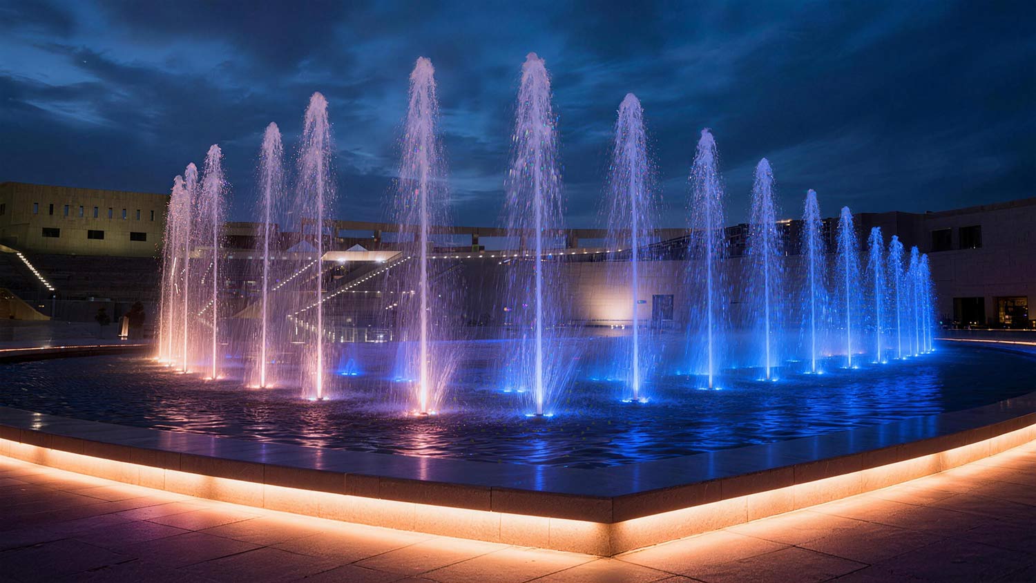 IP68 Fountain light with RGBW light.